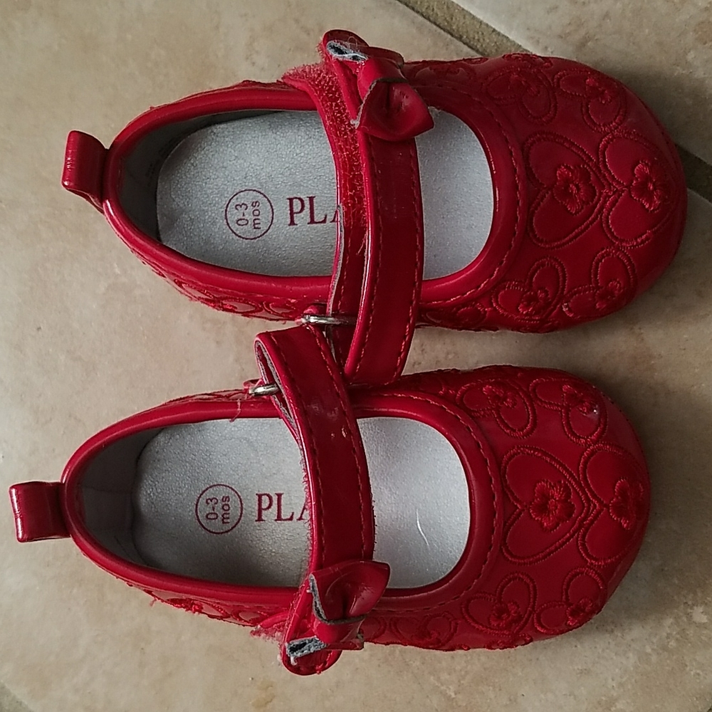 0-3 month baby red dress shoes